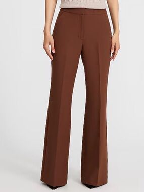 Express Editor Related Trousers Mid-Rise in Chocolate Color.